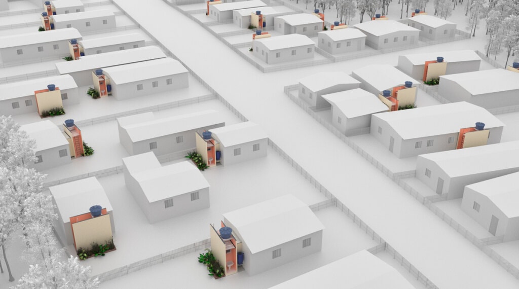 A Unidade Sanitária é facilmente adaptada em diferentes contextos e sua facilidade de transporte permite ser acoplada nas residências.