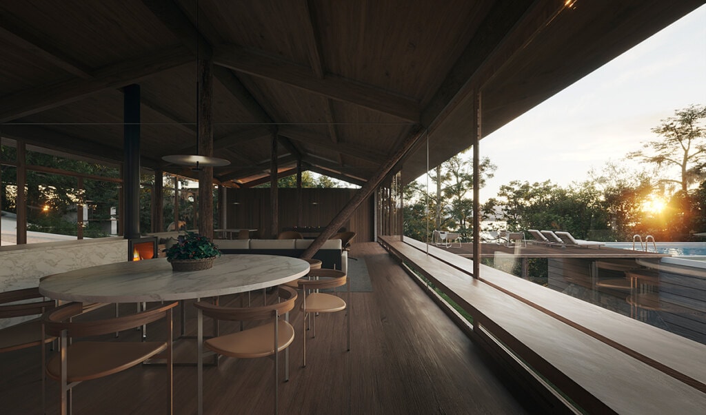 Visual interna da área social.