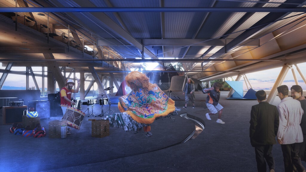 O posicionamento da jangada propicia espaços de trocas e apresentações culturais tipicamente brasileiras.