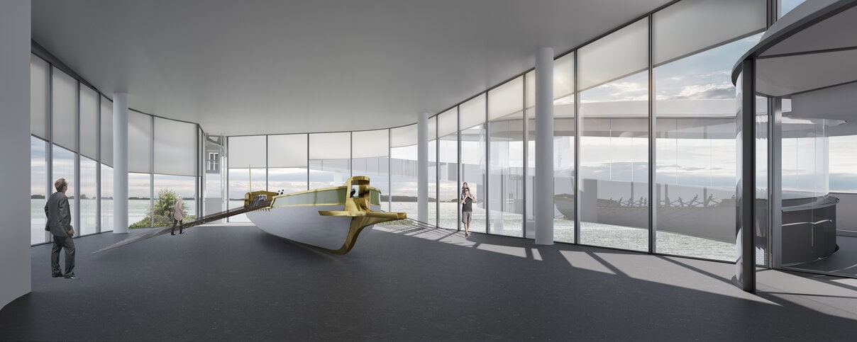 The final exhibition room houses the Galeota Real, an important piece of the museum's collection.