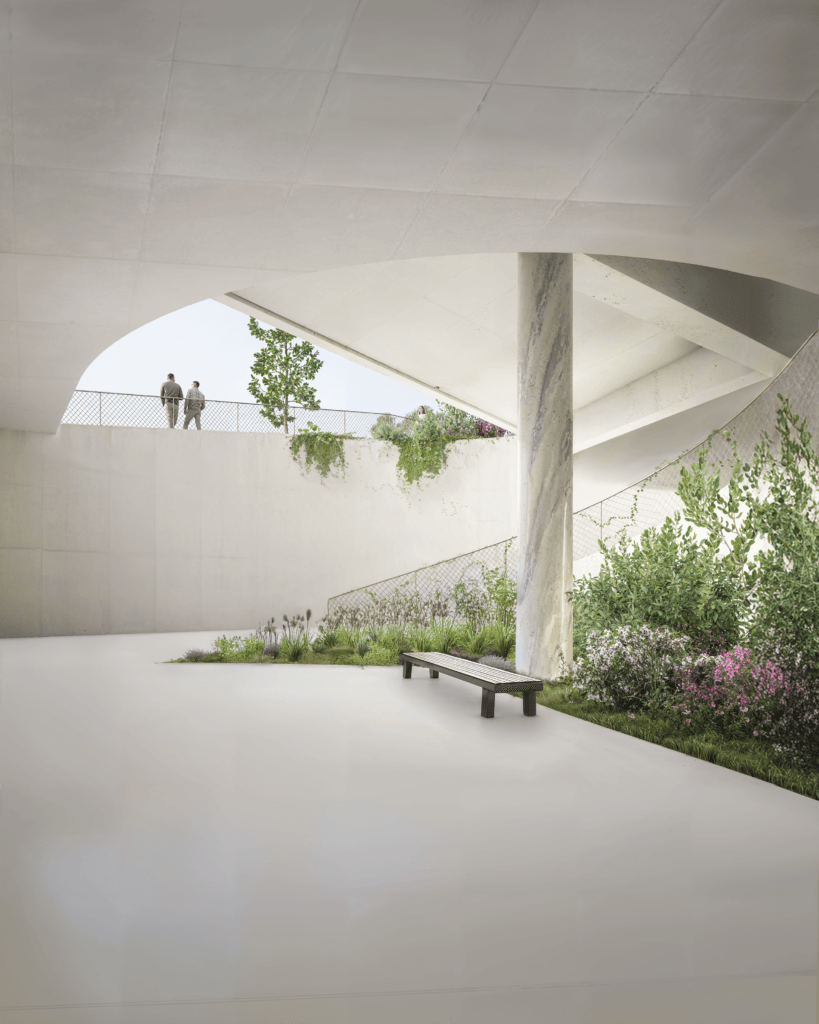 A garagem é objeto de atenção especial no projeto - confortável, iluminada e ventilada.